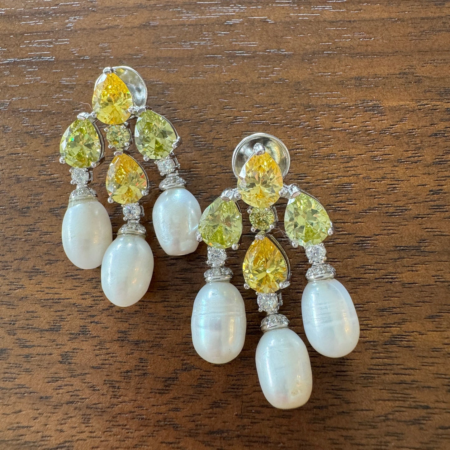 Citrine and pearl earrings