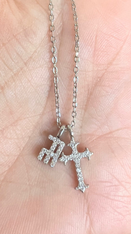 Necklace Cross and Fe